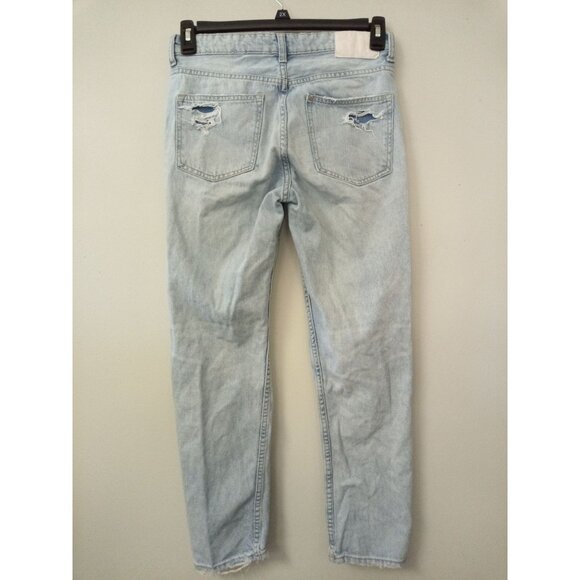 H&M Boyfriend Button Fly Destructed Jeans Size 4 - Picture 4 of 9